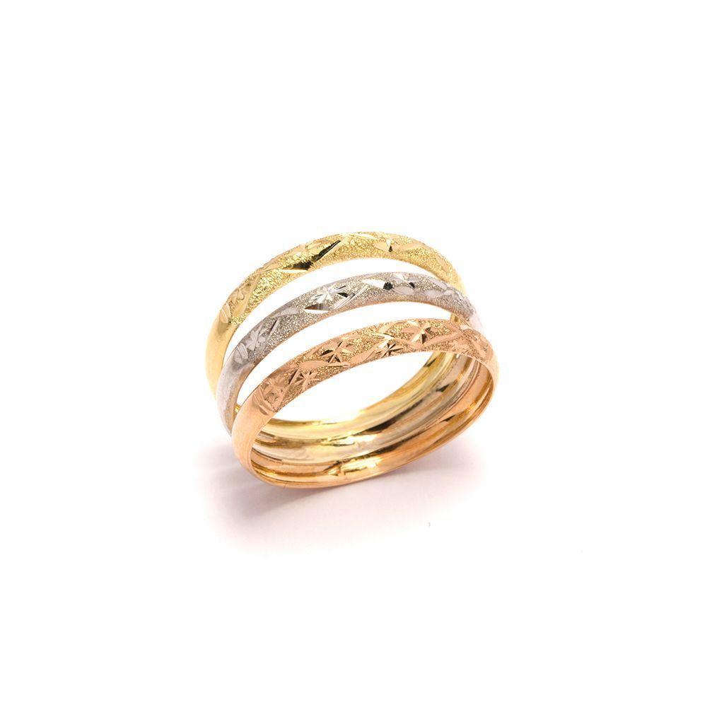 Anel Trio em Ouro 18 Kilates - 24099